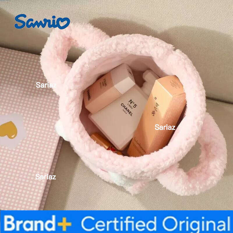 Sanrio Hello Kitty Plush Desktop Basket Dormitory Cosmetics take in Hand-held Miscellaneous Storage Box H2601291 H2601291