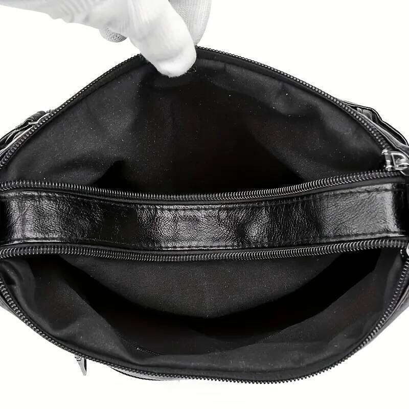 Stylish Zipper Crossbody Bags, Soft Vegan Pu Leather Shoulder Bag, Women's Multi Pockets Handbag Purse for Women Daily Use XJ260129