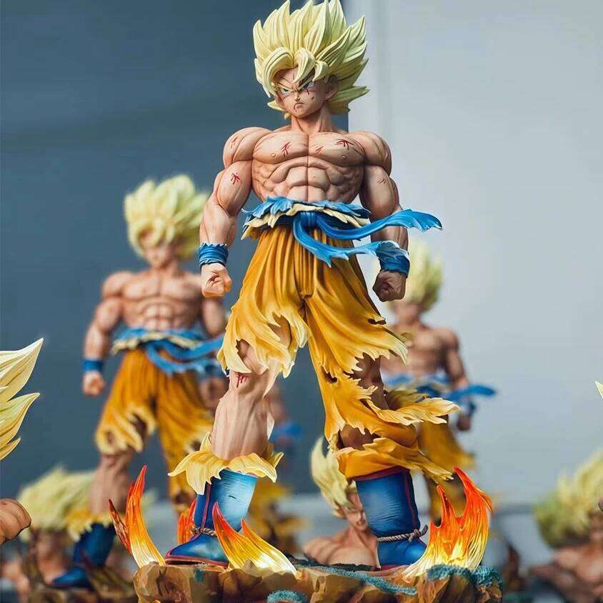 Jt Statue Dragon Ball Z Son Figure Replaceable Heads Led Base Super Saiyan Goku Action Figures Collection Mode Toys Gifts Z260129