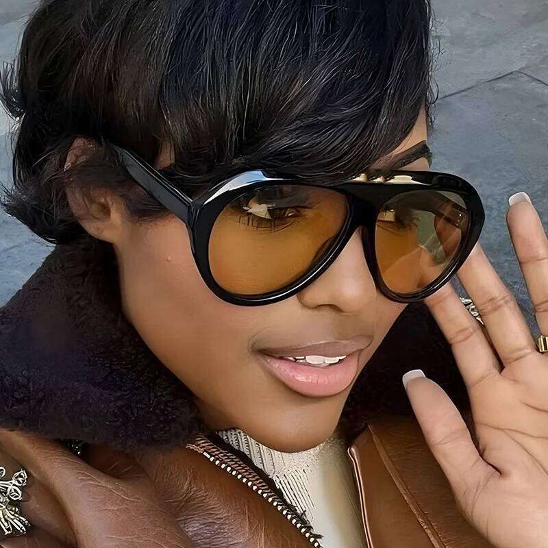 New Fashion Oversized Frame Hollow Out One Piece Sunglasses Women Men Classic Brand Outdoors Driving Travel Sun Glasses UV400 H260129