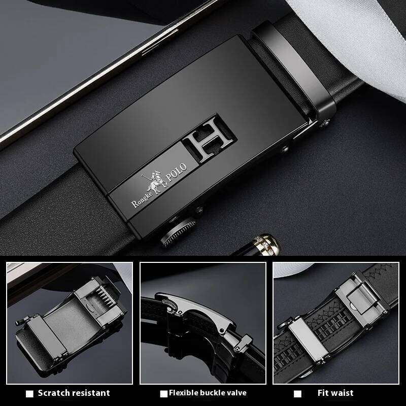 Fashion Designer Men's Genuine Leather 3.5cm Automatic Ratchet Belt, Luxury Brand Belt for Men X260128