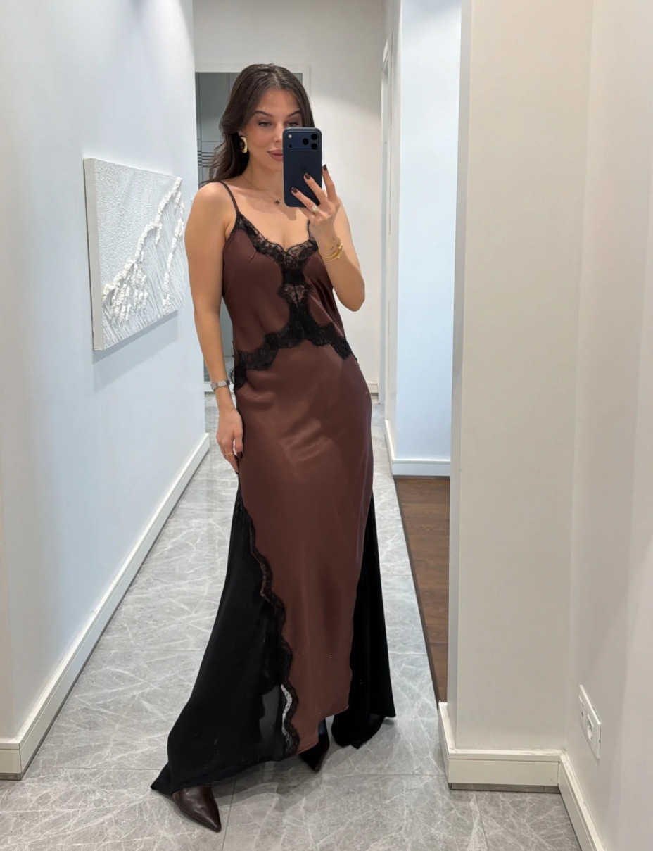 Women's Fashion Sexy Spaghetti Strap Dress Spring/Summer Women's Designer Lace-Up Cutout Waist-Defining Long Dress