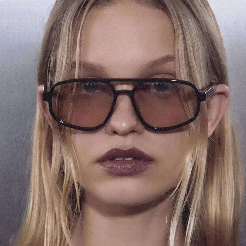 New Polygon Sunglasses Luxury Brand Cat Eye Glasses Men Designer Gradient Shades for Women UV400 Lentes De Sol Mujer H260129