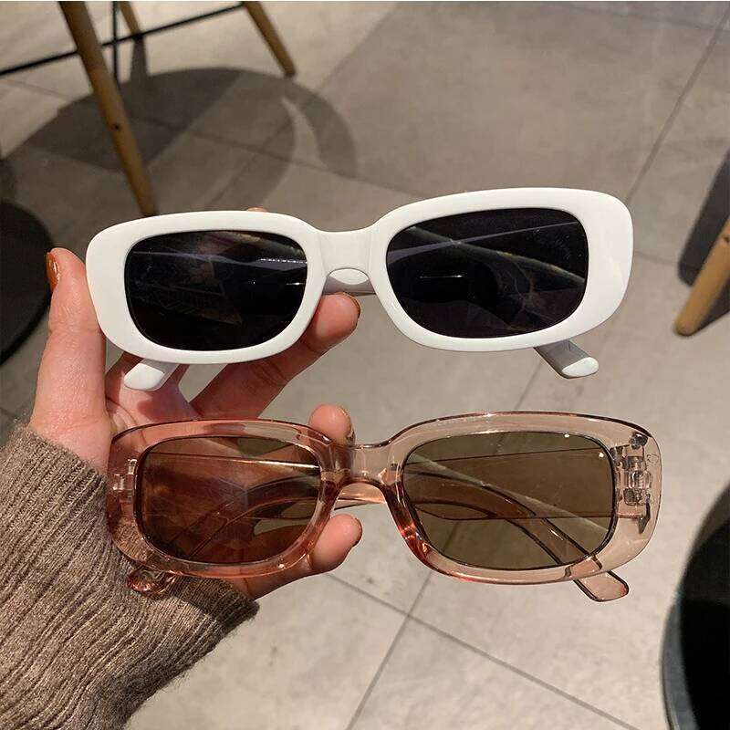 Classic White Rectangular Women's Sunglasses New Fashion Small Retro Brand Designer Square Sun Glasses Female Lady Eyeglass H260129