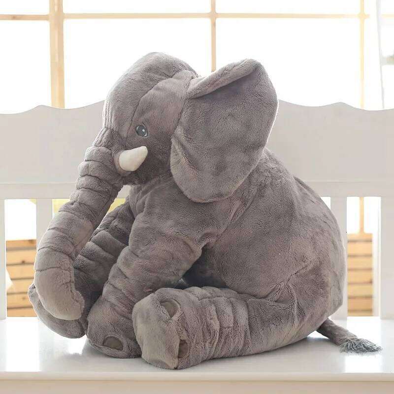 Soothing Pillow Sleeping Doll Stuffed Animal Gray Elephant Soft Plush Toys Y260128