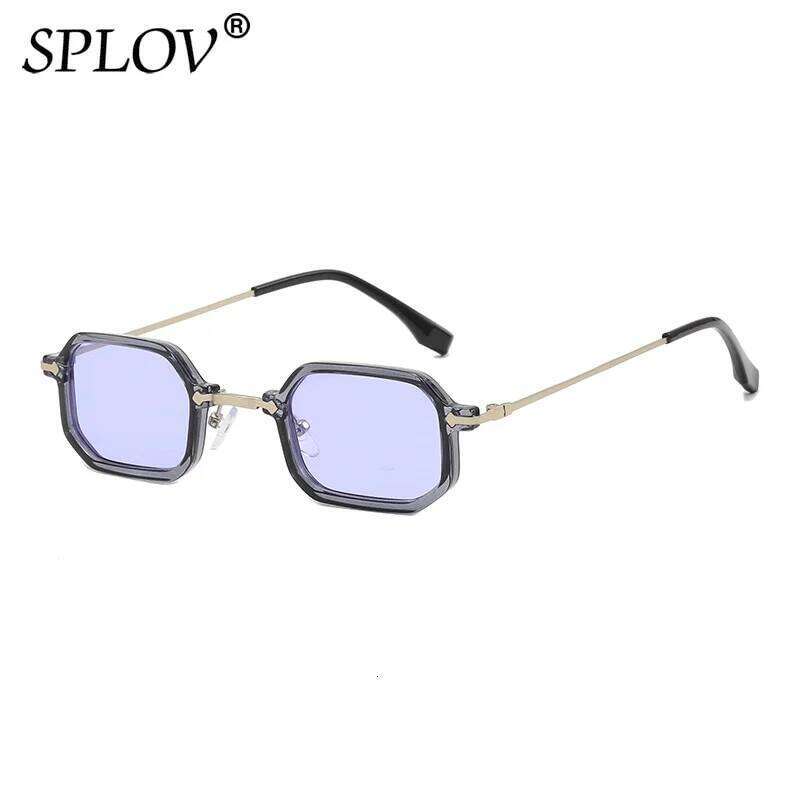 New Small Vintage Polygon Square Sunglasses Women Candy Color Metal Shades Fashion Leopard Green Rectangle Sun Glasses UV400 H260129