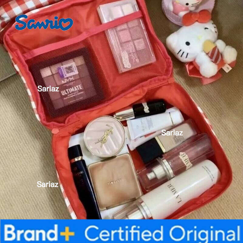 Sanrio Hello Kitty Cosmetic Portable Cute Makeup organizer Large Capacity Women's Handbag Travel Necessaire Toiletry bag H260129 H260129