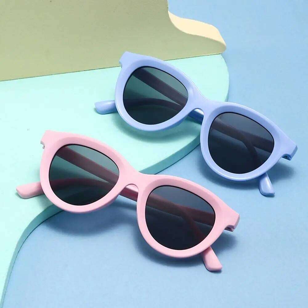 Fashion Retro Kids Sunglasses UV Protection Soft Silicone Frame Shades Candy Color Children's Sun Glasses for Boys & Girls H260129