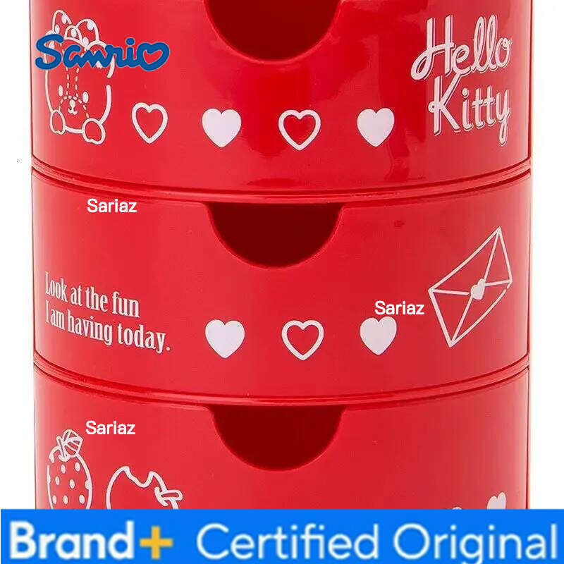 Sanrio Hello Kitty Desktop Rotating Jewelry Cute Girl Heart Organizing Decoration Storage Box H260129 H260129