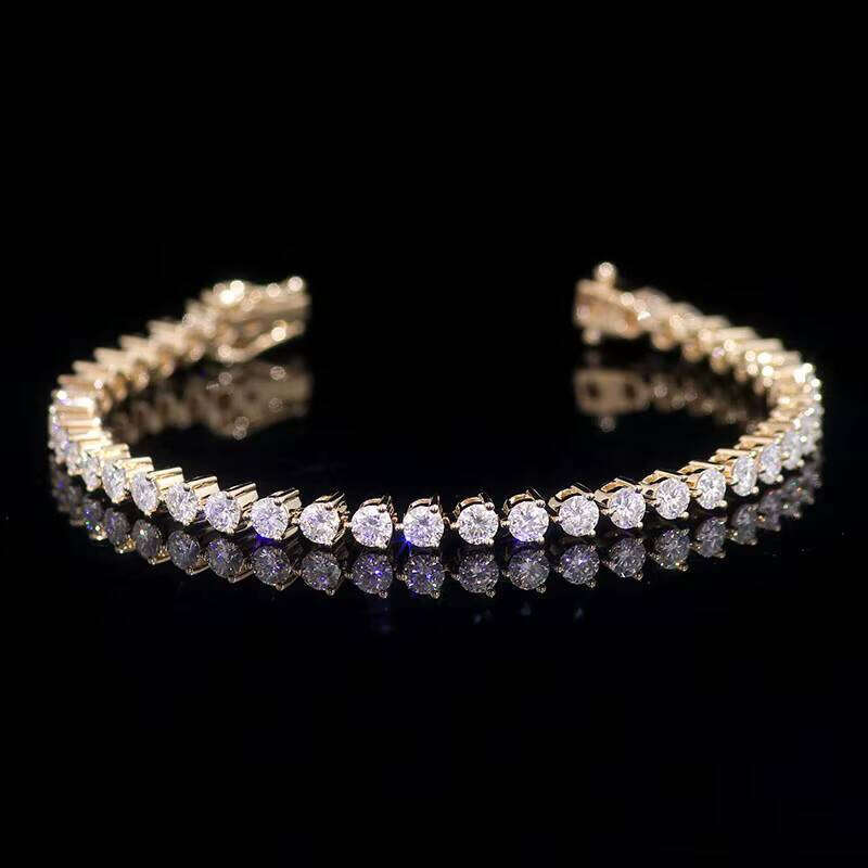 bracelet Low Price 2.5mm Lab Tennis Bracelet 3 Prongs 10k for women VVS jewlery Pass Tester Real Jewelry - view 5