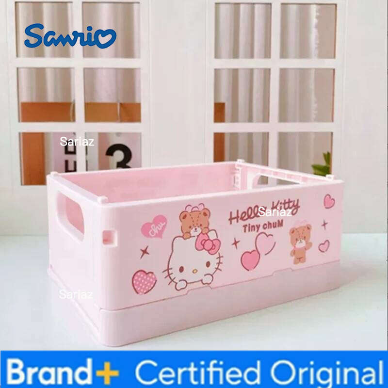 Sanrio 1PC Kt Cat Foldable Organizer Lipstick Cosmetic Sundries Storage Box Bathroom Cute H260129 H260129