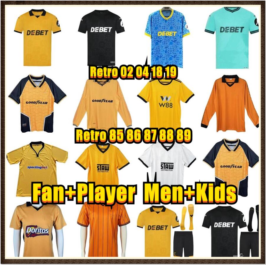 25 26 Wolverhampton Wandererss jerseys Retro WoLvess soccer jerseys 85 86 87 88 89 NETO HEE CHAN CUNHA KALAJDZIC JOSE SA S.BUENO GOMES DAWSON Kid Kit football shirts
