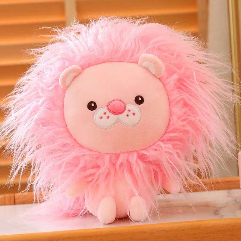 Exploding head rag plush toy long hair lion doll for girls birthday gifts Y260128