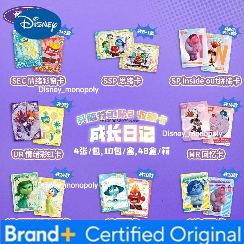 Disney Card.Fun Official Genuine Inside Out 2 Card Movie Animation Cartoon Collect Periphery Game Joy Sadness Anger Toy Gift H260129