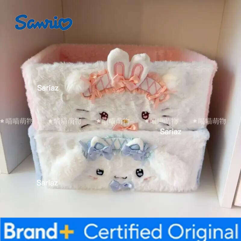 Sanrio Anime Baskets Case Kuromi My Melody Hello Kitty Desktop Container Student Girl Storage Box Home Decor H260129