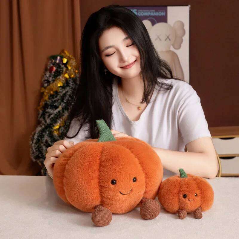 Cartoon Plushies Soft Pumpkin with Smile Face Halloween Decorations Plant Stuffed Doll Holiday Throw Pillow Y260128
