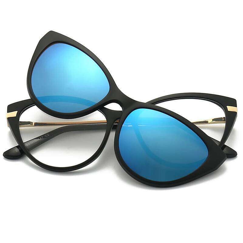 High Quality Anti-Glare Polarized TR90 Sunglasses Women Men 5 in 1 Sets Magnet Sunshade Clip On Sun Glasses Eyeglasses Female H260129