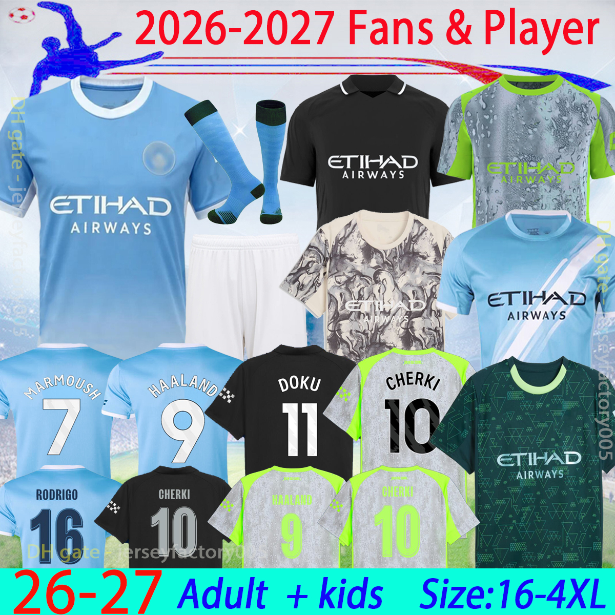 16-4XL 26 27 Fourth HAALAND soccer jerseys Mans REIJNDERS CHERKI aldult kids kit 2026 City GREALISH RUBEN third BERNARDO MAHREZ FODEN football shirt