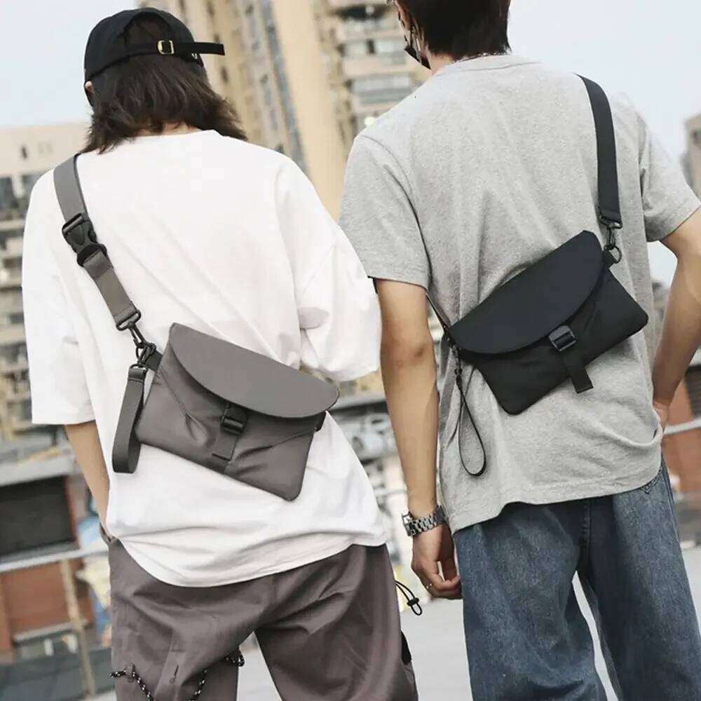 Men Nylon Chest Pack Cellphone Pouch Outdoor Sports Cross-body Casual Running Cycling Sling Bag XJ260129