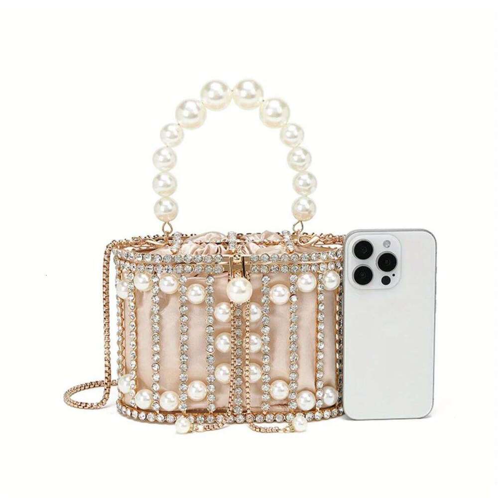 JIOMAY Luxury 2025 Women'S Bridal Wedding Purse Party Prom Rhinestone Pearl Woven Crossbody Bag Fashion Evening Bags - view 4