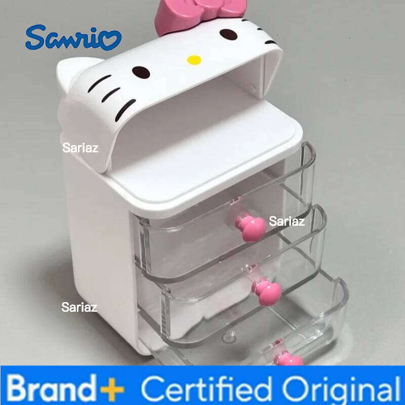 Sanrio Cute Cinnamoroll Melody Mini Dresser Jewelry Organizer Desktop Drawer Storage Box Kawaii Home Decor Birthday Gift H2601291 H2601291
