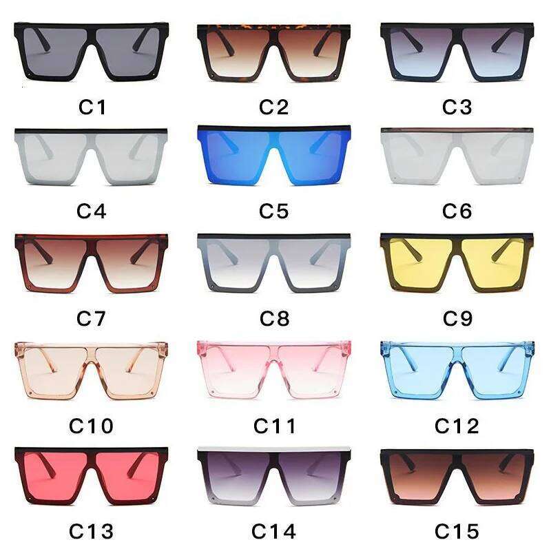 Fashion Square Sunglasses Woman Brand Designer Sun Glasses Female Big Frame One-piece Mirror Gradient Oculos De Sol Feminino H260129