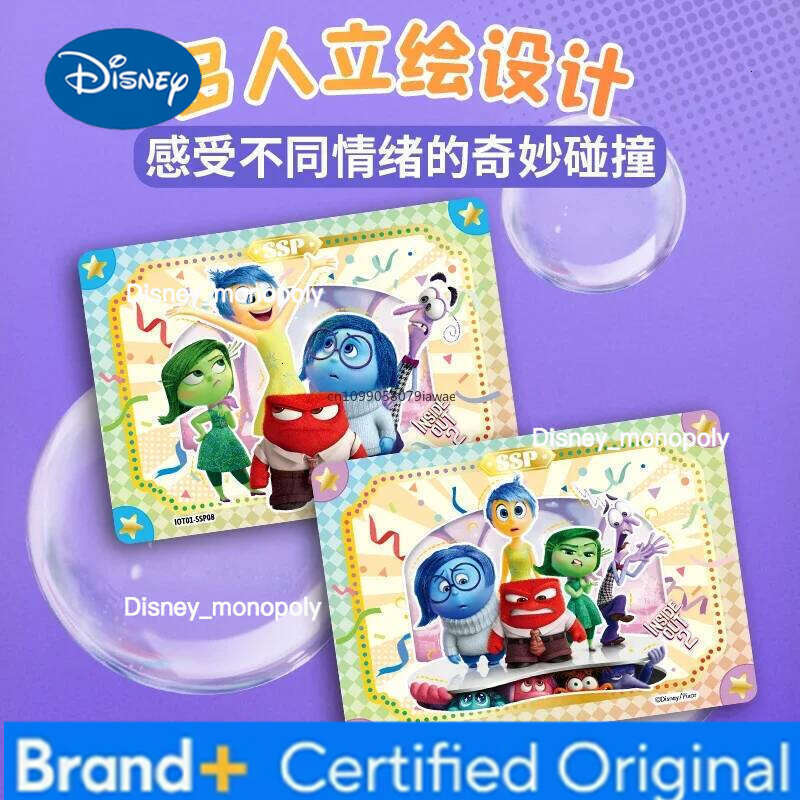 Disney Card.Fun Official Genuine Inside Out 2 Card Movie Animation Cartoon Collect Periphery Game Joy Sadness Anger Toy Gift H260129