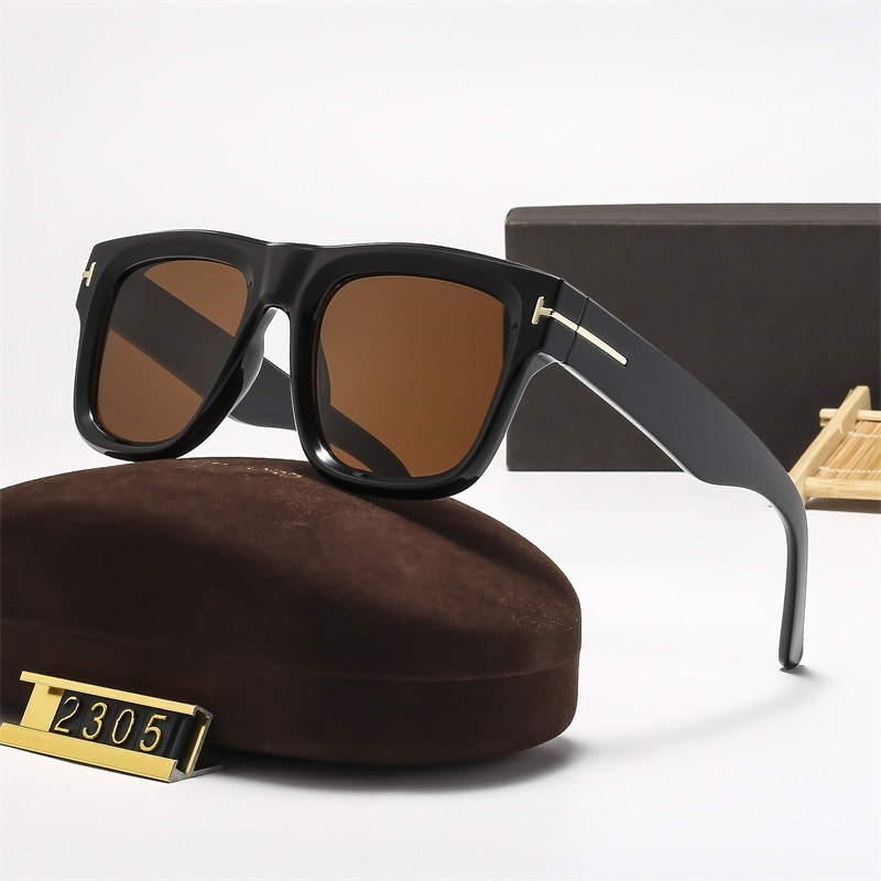 Mens Designer Square Sunglasses - Acetate Frame Gold T-Accent Temples Multi-Color Gradient Lens UV400 Protection Y2K Retro Luxury Glasses for Women Driving