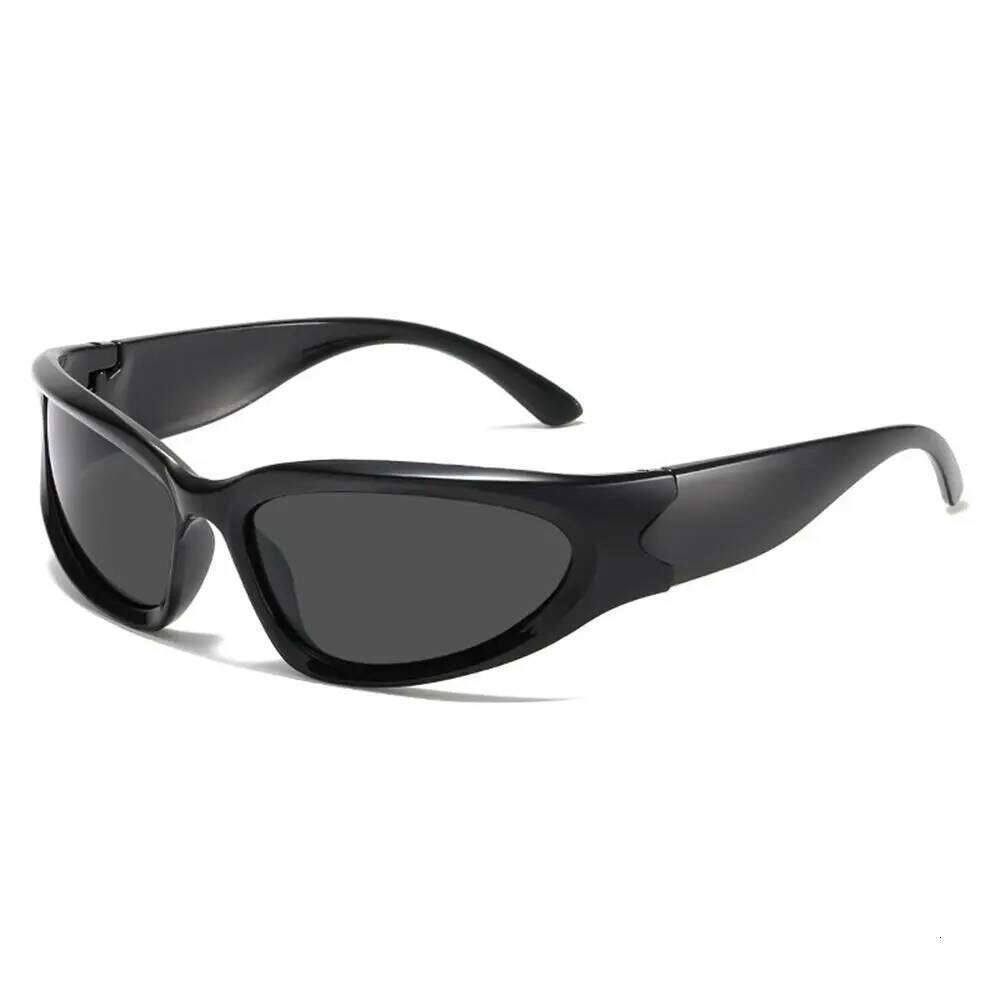1pc Y2K Cycling Sunglasses Outdoor Sports Shades Millennium Futuristic Sun Glasses UV Protection Street Shooting Driving Eyewear H260129