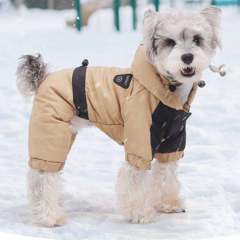 Famous brand New Fashion Autumn Winter Pet Clothes Outdoor Four legged Sweater Dogs Thermal Cotton Coat with Hood Suit for Teddy Bichon Frise pupakaIK