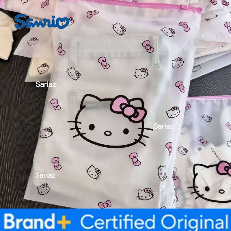 Sanrio 10pcs Hello Kitty Storage Cartoon Kawaii Printed Women Accessories Clothes Sorting Business Travel Packaging Bag Wholesale H260129