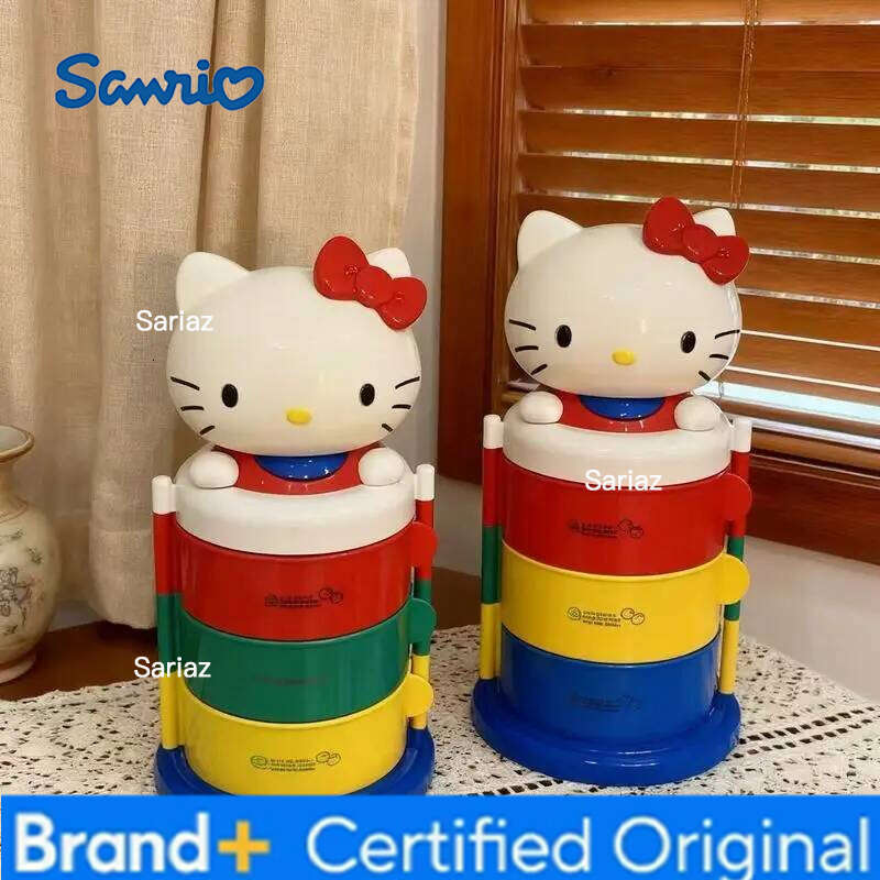 Sanrio Large 3-Layer Rotating Storage Box High Quality Cosmetic Jewelry Dresser Desktop Organizer for Hello Kitty H260129