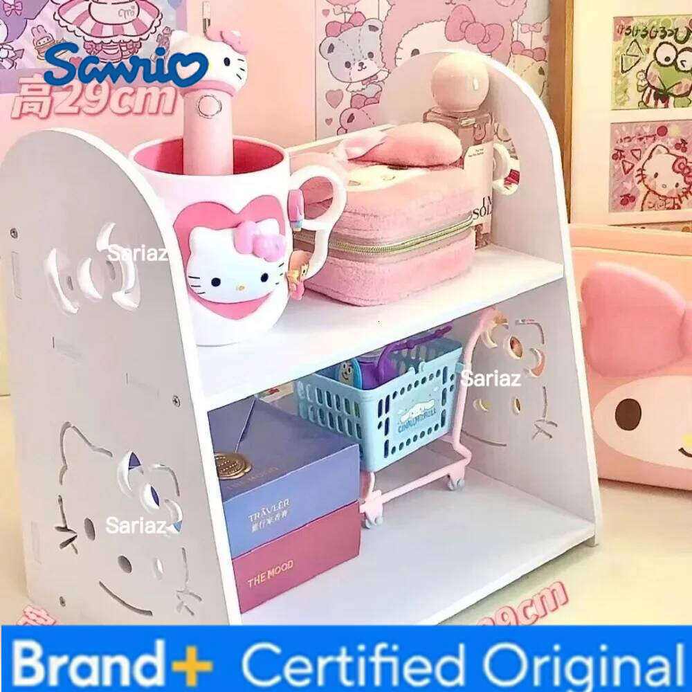Sanrio Hello Kitty Cute Cartoon Originality Multilayer Desktop Box New Fashion Delicate Personality Storage Rack H260129