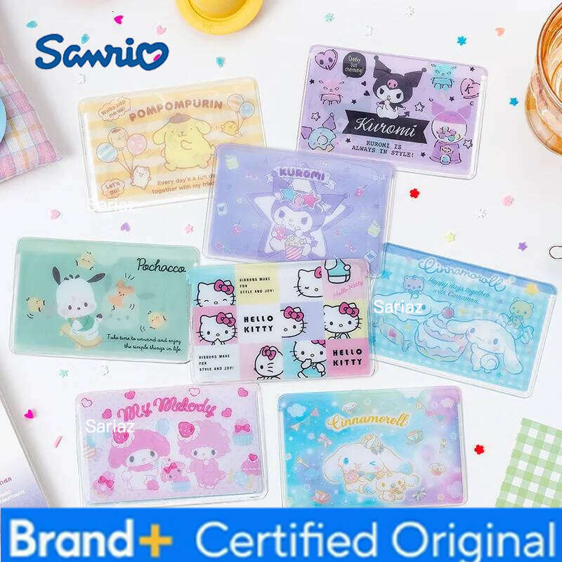 Sanrio 2025 New Kulomi Melody Laurel Pacha Dog Transparent Cute ID Bank Bus Student Card Holder H260129