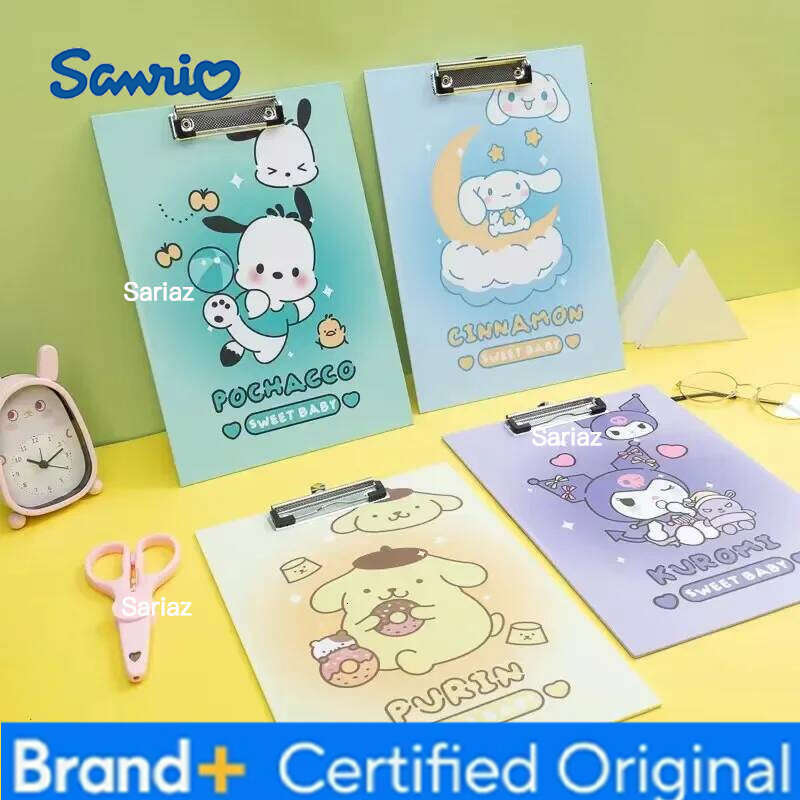 Sanrio A4 Student Cartoon Writing Hard Pad, File Test Paper Information Large Board Folder, Stationary Clipboard Folder Office Supplies H2601291