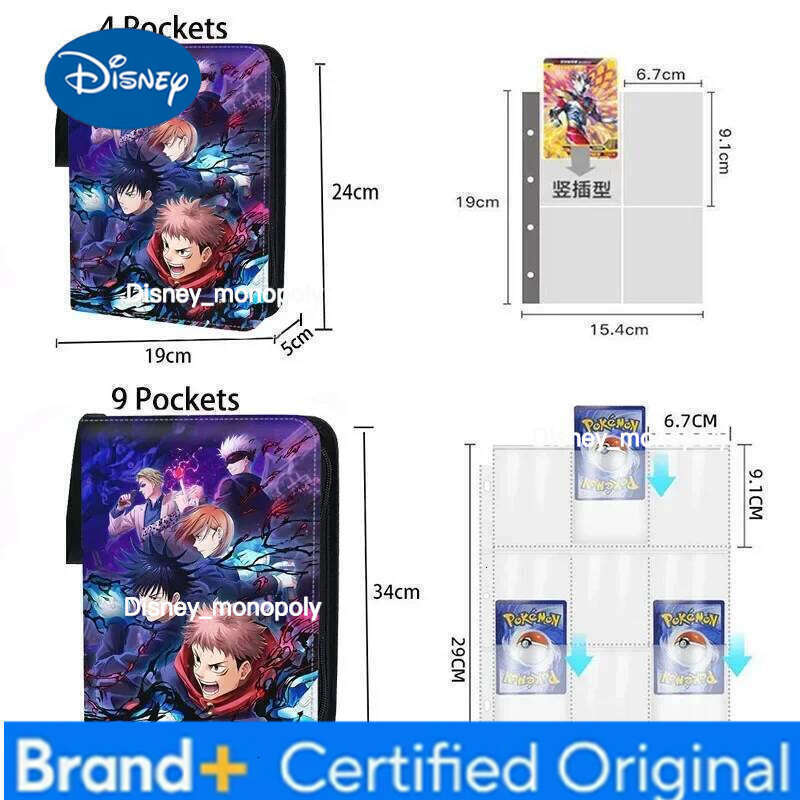 Disney 400pcs/900pcs Lilo&Stitch Album Book Folder 4/9 Slots Collections Double Pocket Zipper Card Binder Holder H260129 H260129