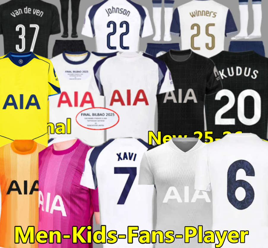 Men KIDS 25 26 SON Soccer Jerseys 2025 Tottenhames 1901 125th Anniversary XAVI Football shirt ROMERO VAN DE VEN KULUSEVSKI BISSOUMA MADDISON VICARIO BERGVALL