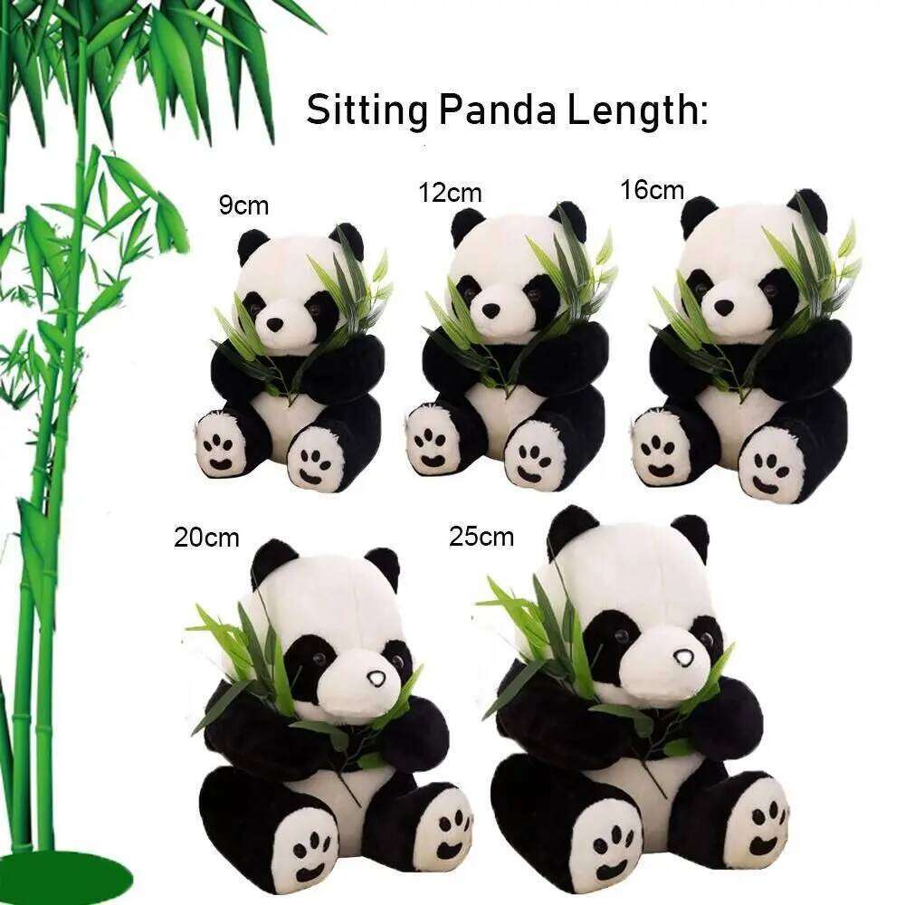 9~40cm Super Cute Stuffed Kid Animal Soft Plush Present Kneeling Sitting Panda Doll Toy Birthday Christmas Baby Gifts Y260128