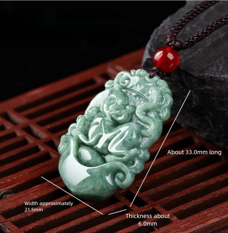 Natural A Goods Jadeite Twelve Chinese Zodiac Rat Tiger Pendant Hand-carved Custom Mascot Jewelry Jade Necklace Gift