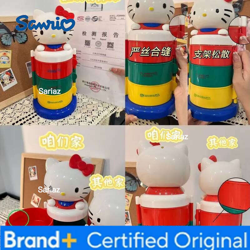 Sanrio Large 3-Layer Rotating Storage Box High Quality Cosmetic Jewelry Dresser Desktop Organizer for Hello Kitty H260129