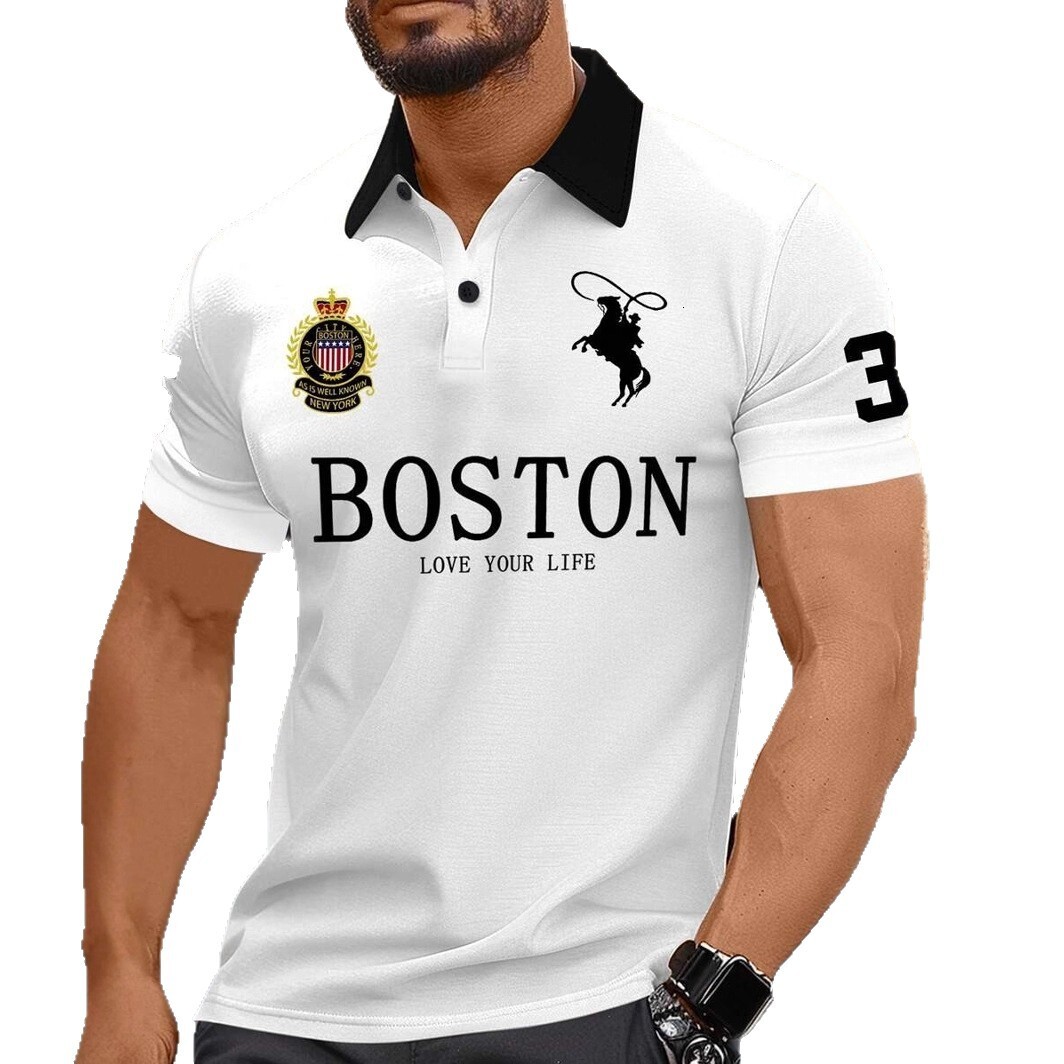 Luxury Brand Designer Clothes 2025 New European And American Fashion Trend Casual Versatile Short Sleeve Button Polo Shirt 3D Print