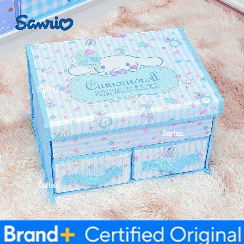 Sanrio Anime Hellokitty Storage Kawaii Kuromi My Melody Cinnamoroll Large Foldable Toy Bedroom Clothes Drawer Organizer Box H260129