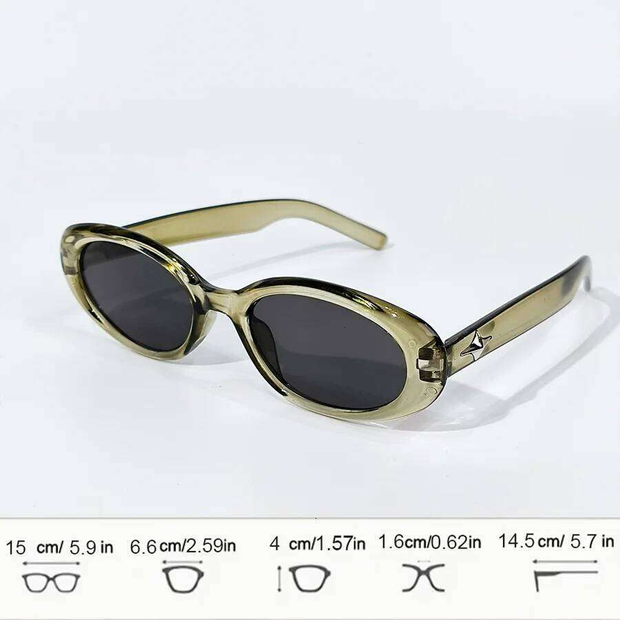 Oval Fashion Sunglasses Women Female Cool Sexy Vintage Small Glasses, For Party, Vacation, Hike H260129