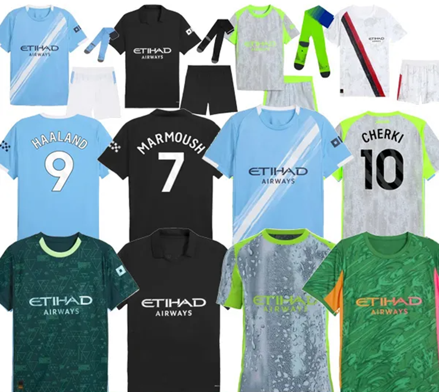 2025 26 MARMOUSH HAALAND CHERKI SOCCER JERSEYS REIJNDERS FODEN SAVINHO MAN 25 26 RODRIGO GVARDIOL AIT-NOURI CITY KidSuper jersey football kit shirts men kids