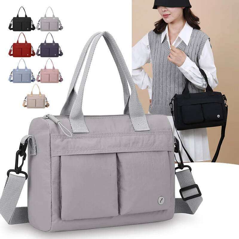 2025 Fashion Large Canvas Tote Women Multi-Pocket Shoulder Waterproof Shopping Bag For Work Travel Beach XJ260129