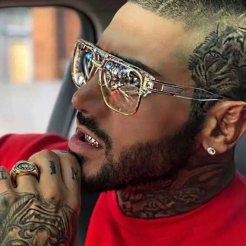 European American Fashion Sunglasses Transparent Glasses Cross Border Men And Women Retro Square Frame Sunshade Mirror H260129