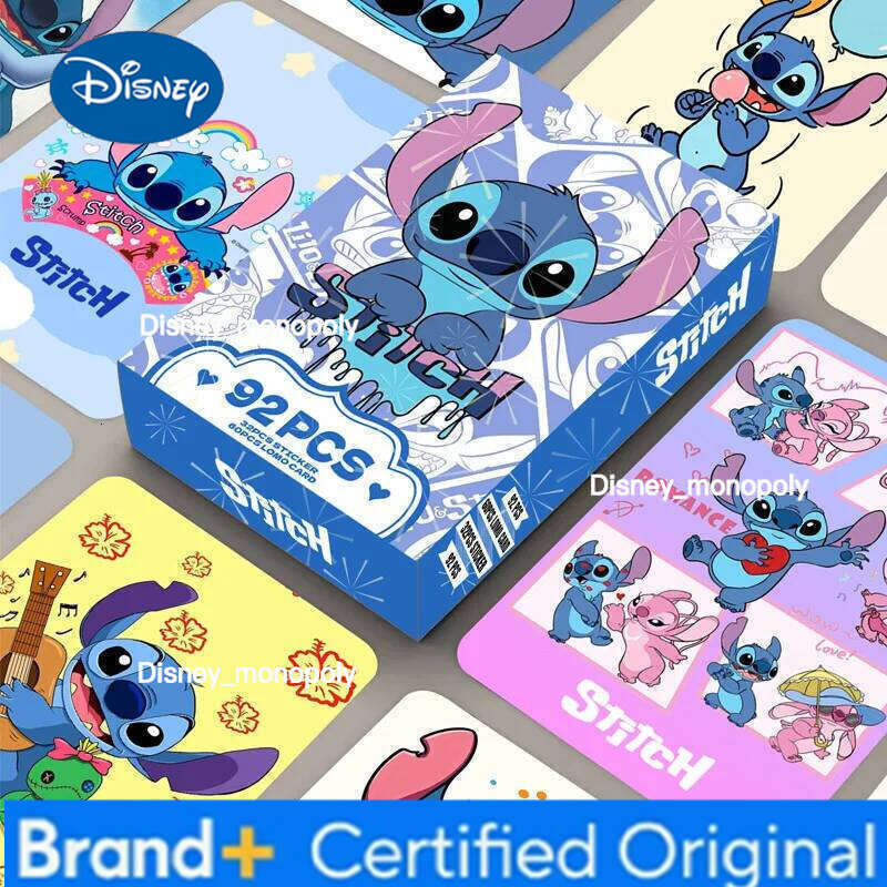 Disney 92pcs Stitch Cards Anime Animation Laser Box Surrounding LOMO Small Card H2601291 H2601291