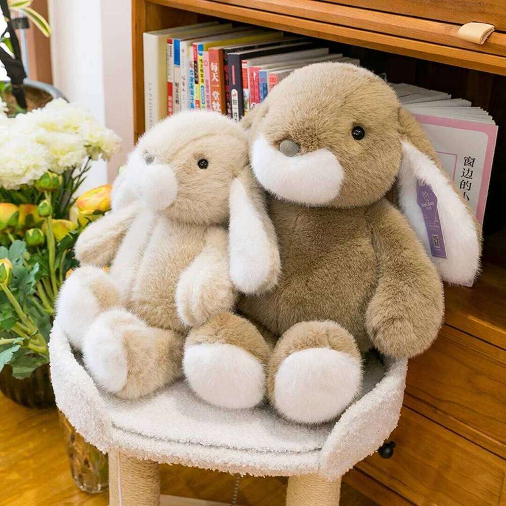 1pc 33cm/12.99in Cute little soothing white rabbit doll plush toy girls Valentine's Day gifts for children Y260128