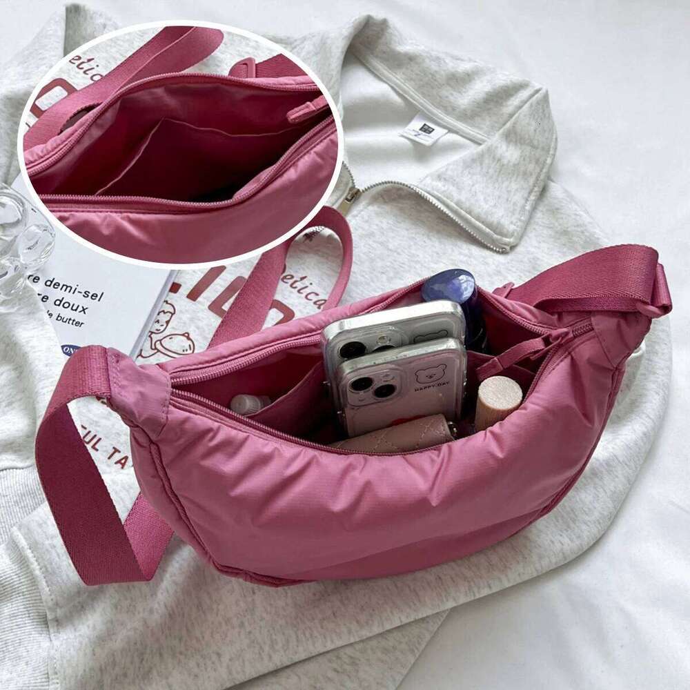 New Simple Waterproof Crossbody Bag for Women, Portable Armpit Large Capacity Casual Shoulder Men's Light Travel Canvas Bag, Shopping and Hiking 