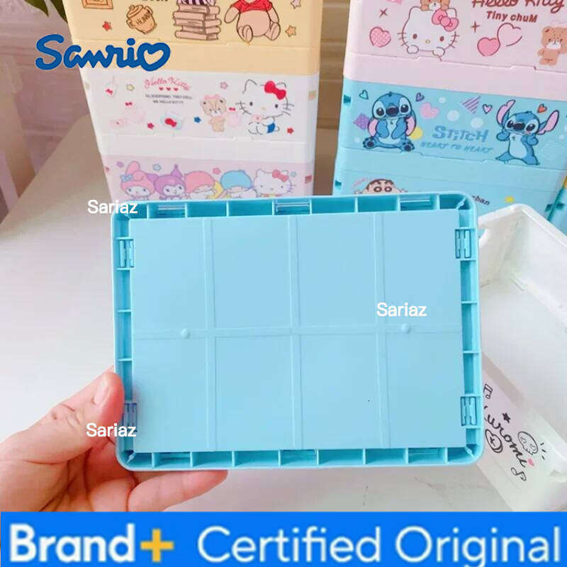 Sanrio Cinnamoroll Storage Cartoon Periphery Foldable Packing Boxes Kawaii Plastic Home Office Desktop Dustproof Box Gifts H260129 H260129